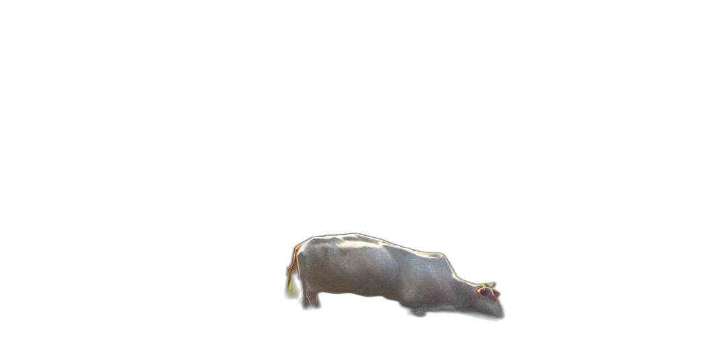 animal, creature, food, bottle, 3d render, concept art, photorealistic, cow transparent PNG cut-out