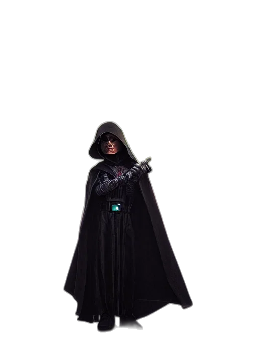 jacket, staff, dress, umbrella, concept art, 3d render, cyberpunk, dark transparent PNG cut-out