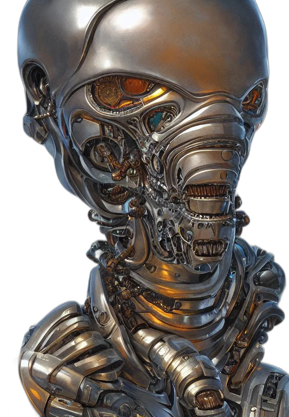 robot, mask, face, creature, concept art, 3d render, cyberpunk, comic book art transparent PNG cut-out