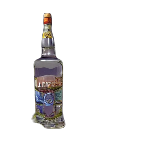 bottle, crown, 3d render, concept art transparent PNG cut-out