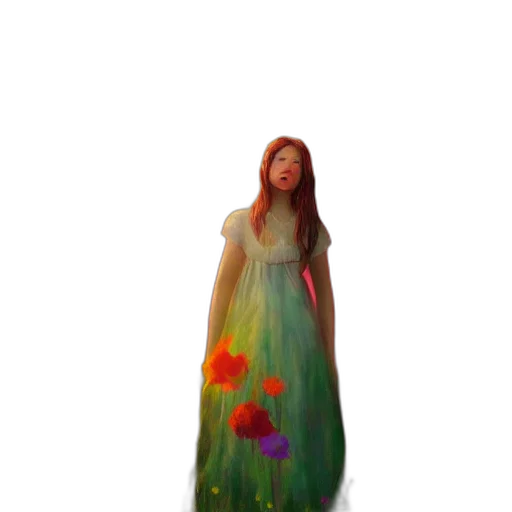 dress, flower, bottle, creature transparent PNG cut-out