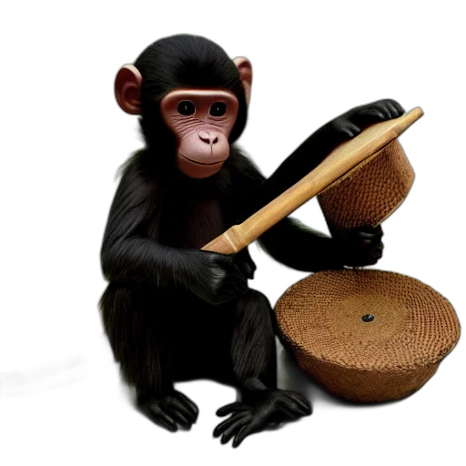 staff, animal, furniture, jewelry, 3d render, concept art, photorealistic, monkey transparent PNG cut-out