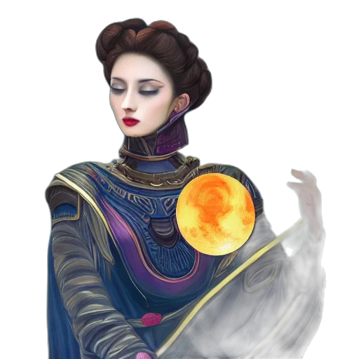 staff, dress, jewelry, fantasy art transparent PNG cut-out