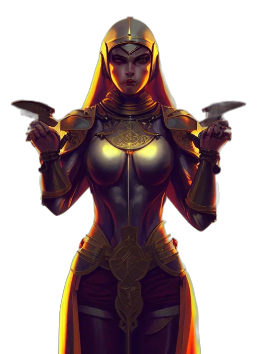 sword, fantasy art, concept art, comic book art, pixel art, golden, dark, symmetry transparent PNG cut-out