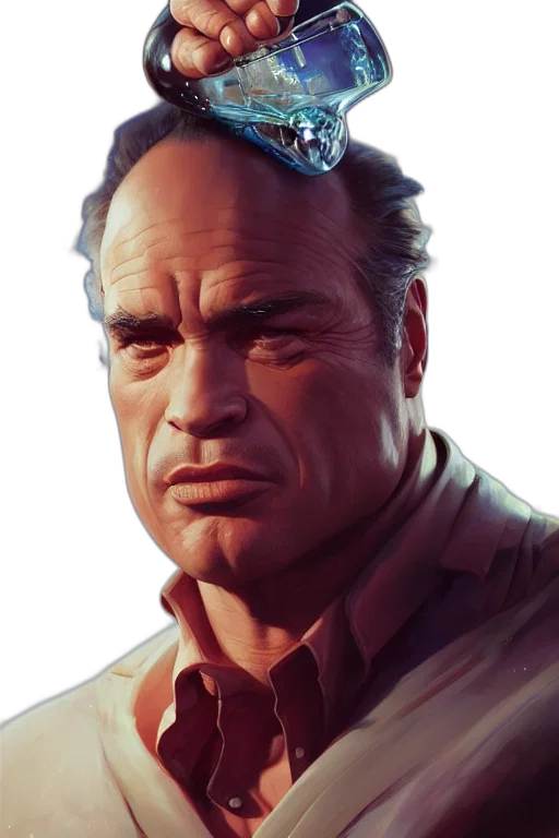 face, staff, hat, jacket, photorealistic, concept art, comic book art, cyberpunk transparent PNG cut-out