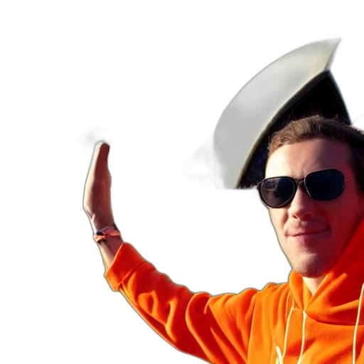 jacket, hat, staff, umbrella, 3d render, outer space, portrait, photo transparent PNG cut-out