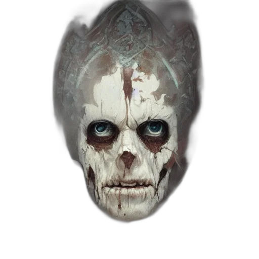 mask, face, creature, crown, concept art, fantasy art, 3d render, photorealistic transparent PNG cut-out