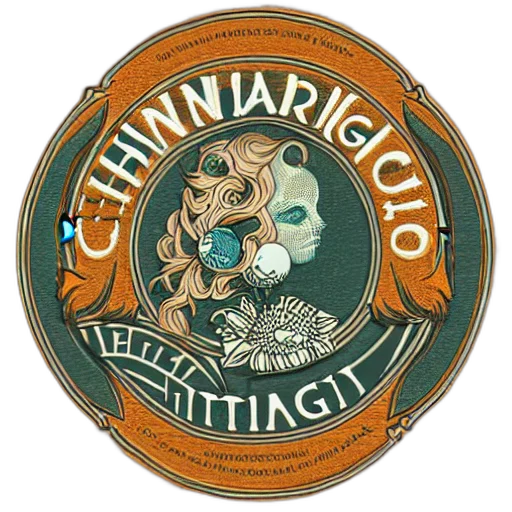logo, gin, distillery, named, wonderful, strange, art, nouveau transparent PNG cut-out