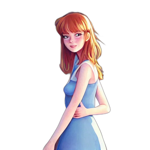 dress, robot, face, staff transparent PNG cut-out