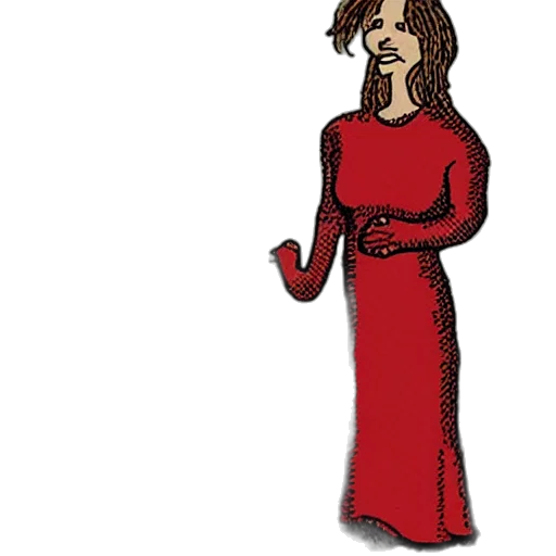 dress, staff, jewelry, concept art, cartoon, pixel art, red, warm transparent PNG cut-out