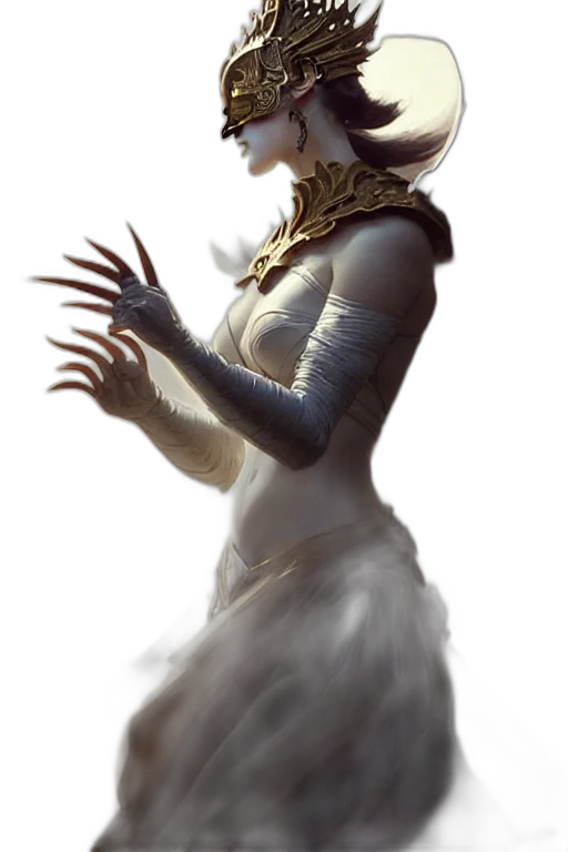 mask, creature, dragon, staff transparent PNG cut-out