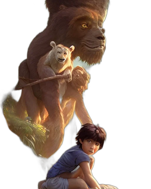 animal, creature, concept art, fantasy art, photorealistic, 3d render, forest, fire transparent PNG cut-out