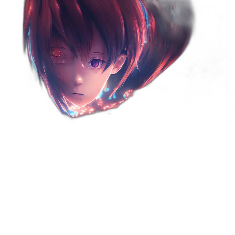 face, robot, mask, hair, anime, 3d render, photorealistic, concept art transparent PNG cut-out