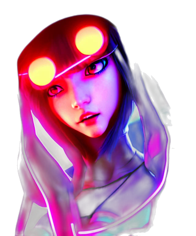 robot, face, mask, dress, cyberpunk, concept art, fantasy art, anime transparent PNG cut-out