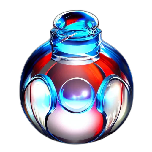 bottle, jewelry, crown, 3d render transparent PNG cut-out