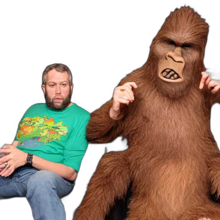 creature, animal, bigfoot, smoking transparent PNG cut-out