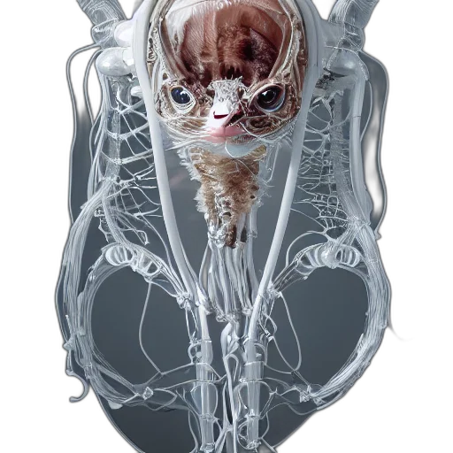 animal, robot, mask, creature, concept art, 3d render, photorealistic, cyberpunk transparent PNG cut-out