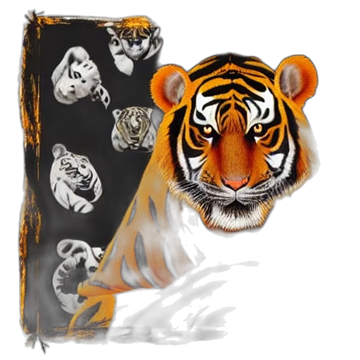 animal, photorealistic, concept art, monochrome transparent PNG cut-out