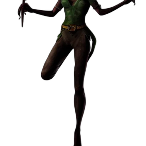 staff, creature, concept art, 3d render, fantasy art, comic book art, green, dark transparent PNG cut-out