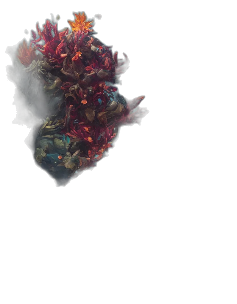 flower, crown, mask, dragon transparent PNG cut-out