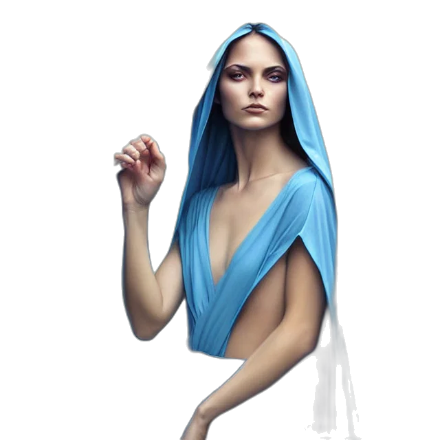 dress, fantasy art, concept art, photorealistic, pixel art, blue, beautiful, water transparent PNG cut-out