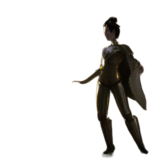 staff, sword, dress, robot, concept art, 3d render, fantasy art, comic book art transparent PNG cut-out