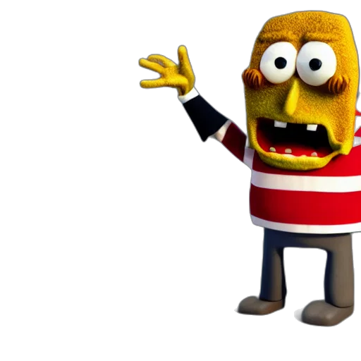 robot, staff, 3d render, concept art, photorealistic, cartoon, sponch, bob transparent PNG cut-out