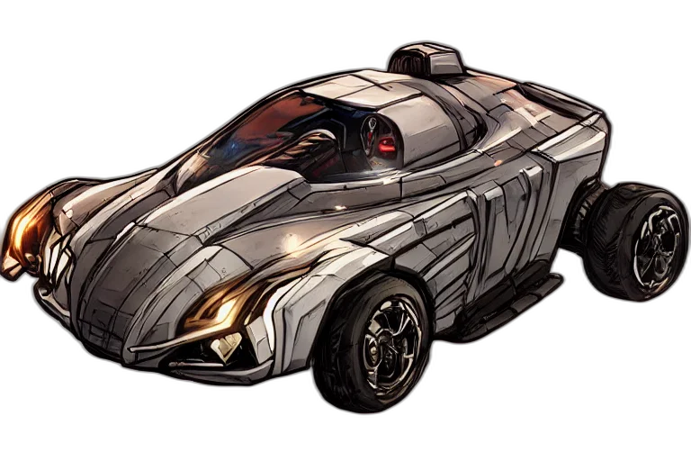 car, concept art, 3d render, comic book art transparent PNG cut-out