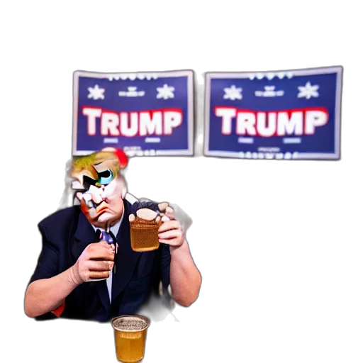 mask, creature, animal, weapon, donald, trump, drinking, root transparent PNG cut-out