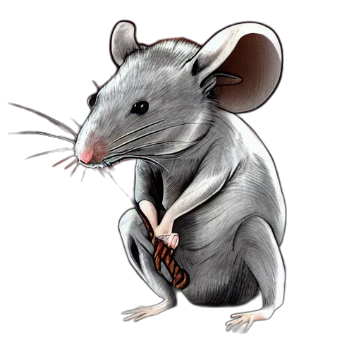 animal, staff, concept art, photorealistic, cartoon, 3d render, rat, riding transparent PNG cut-out