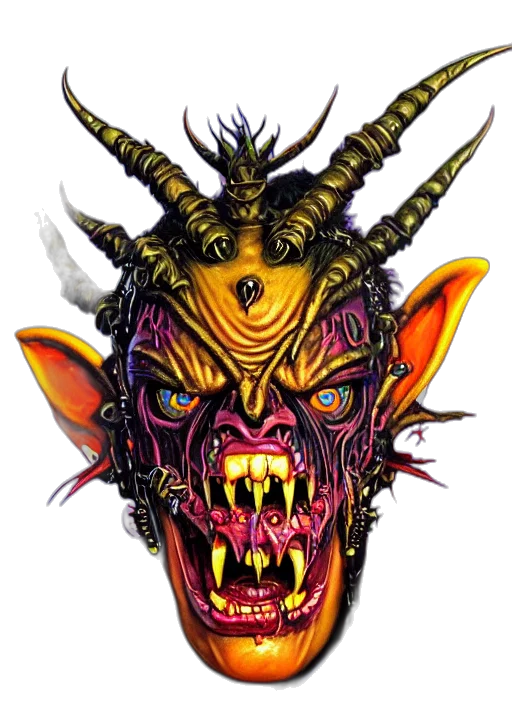 mask, face, creature, crown, concept art, fantasy art, pixel art, 3d render transparent PNG cut-out