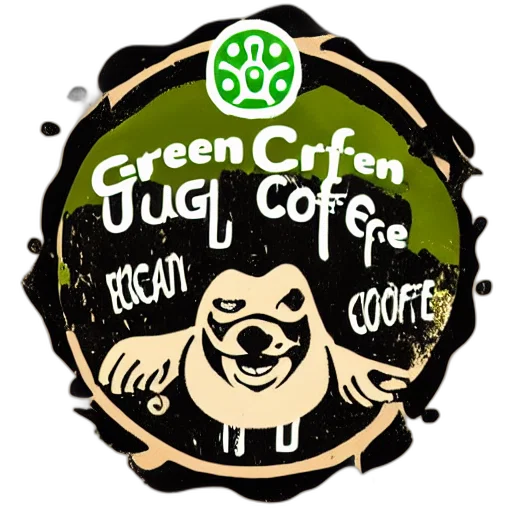 green, circular, coffee, shop, logo, depicting, ugly, dirty transparent PNG cut-out