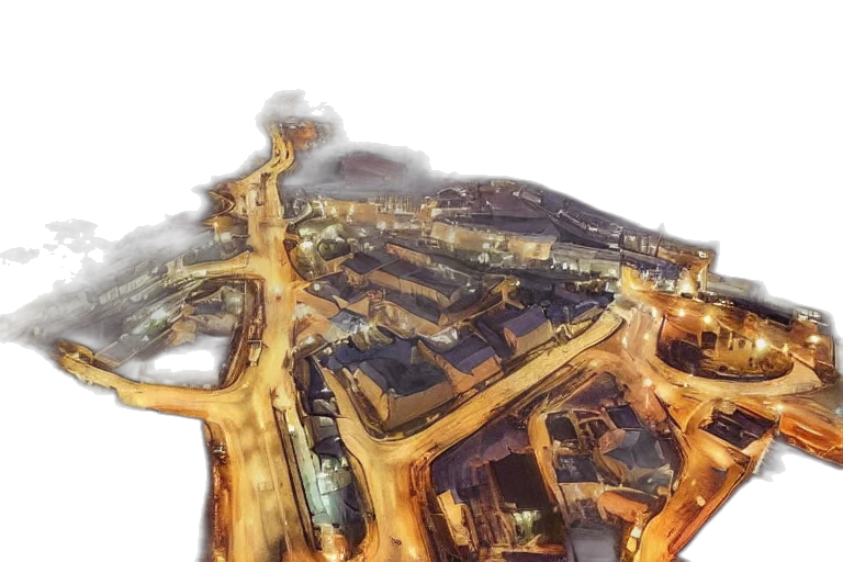 photorealistic, 3d render, concept art, city street transparent PNG cut-out