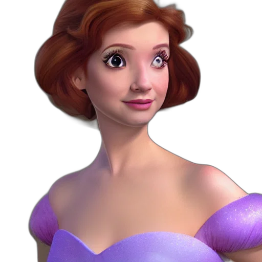 dress, crown, face, 3d render transparent PNG cut-out
