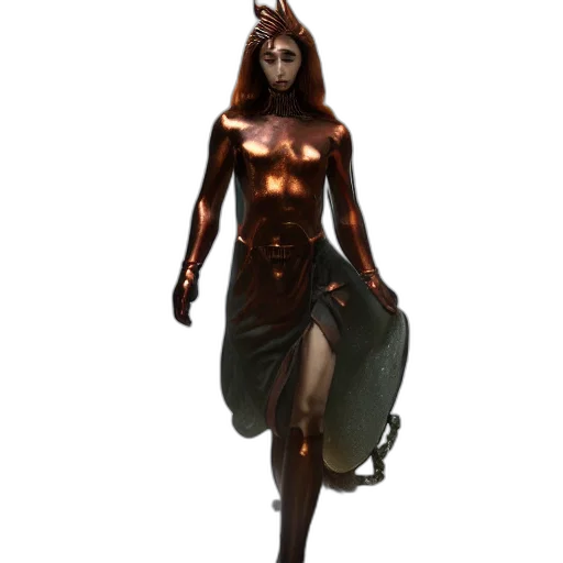 dress, staff, creature, concept art transparent PNG cut-out
