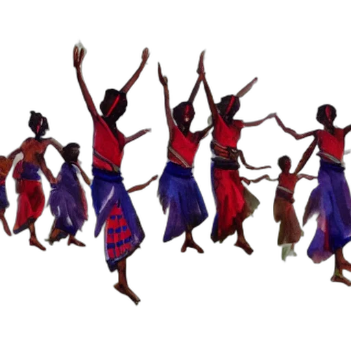 watercolor, painting, maasai, jumping transparent PNG cut-out