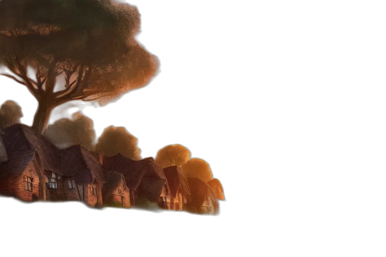 tree, building, concept art, watercolor transparent PNG cut-out