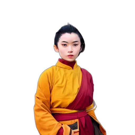 staff, face, dragon, dress transparent PNG cut-out