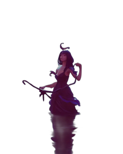 dress, creature, dragon, staff, concept art, fantasy art, pixel art, 3d render transparent PNG cut-out