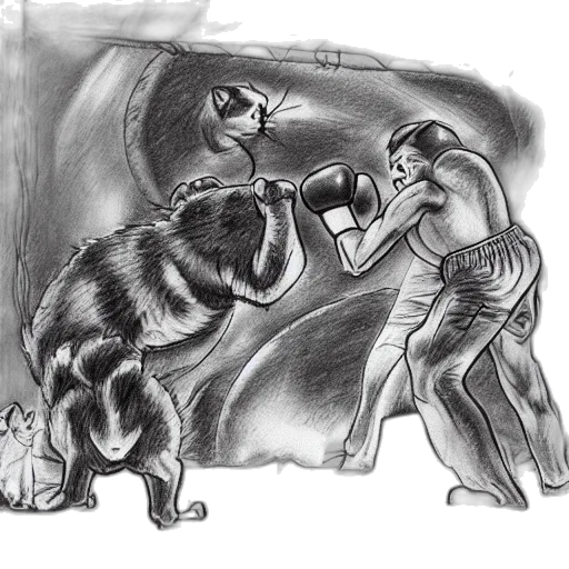 animal, concept art, pencil sketch, comic book art, photorealistic, forest, night, fire transparent PNG cut-out
