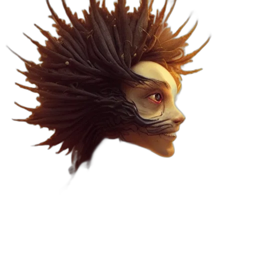 hair, mask, creature, crown transparent PNG cut-out