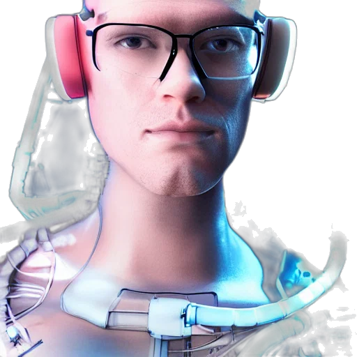 robot, face, mask, staff, cyberpunk, 3d render, concept art, photorealistic transparent PNG cut-out