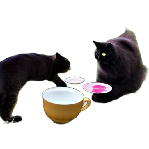 food, 3d render, photorealistic, neon lights, golden, retriever, black, kitty transparent PNG cut-out