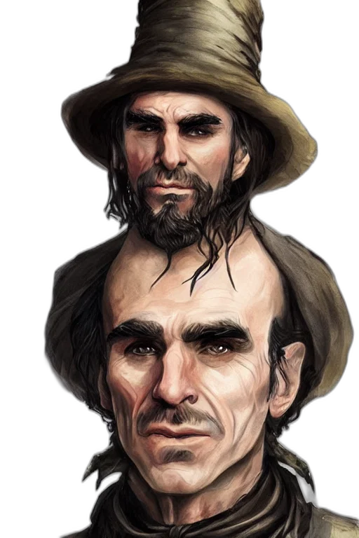 face, hat, concept art, photorealistic transparent PNG cut-out