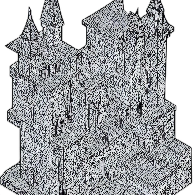 building, crown, furniture, concept art, 3d render, fantasy art, pixel art, city street transparent PNG cut-out