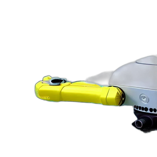 robot, weapon, staff, shoes, 3d render, photorealistic, underwater, drone transparent PNG cut-out