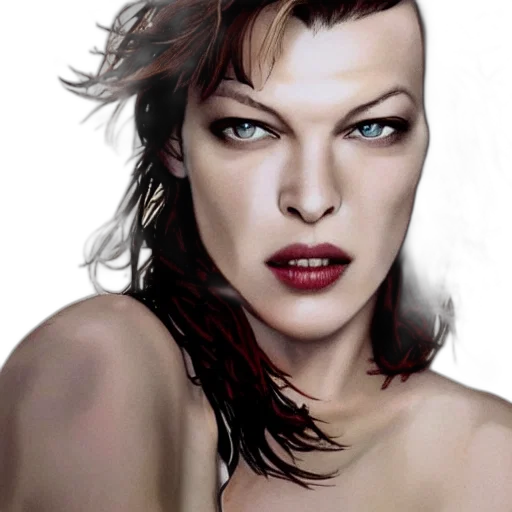 face, hair, jewelry, photorealistic transparent PNG cut-out