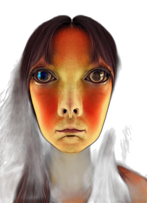 face, mask, robot, creature, photorealistic, fantasy art, concept art, 3d render transparent PNG cut-out