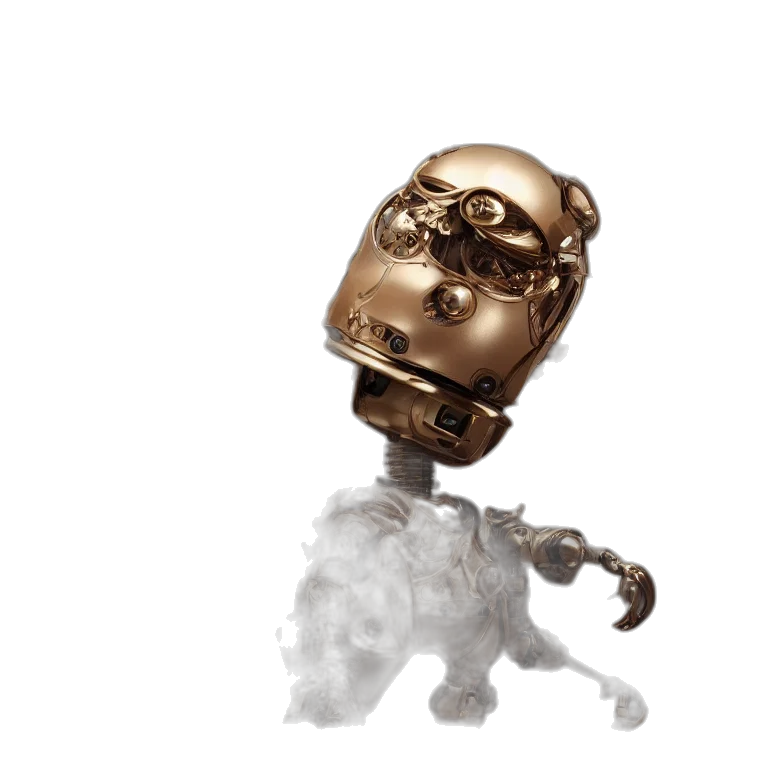 robot, mask, staff, face, 3d render, concept art, photorealistic, octane transparent PNG cut-out