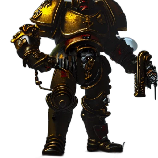 robot, weapon, staff, concept art, fantasy art, 3d render, cyberpunk, golden transparent PNG cut-out